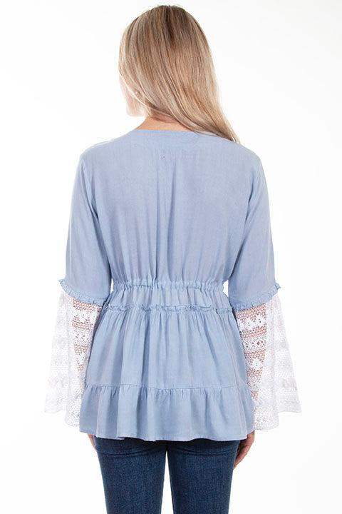 Scully WEDGEWOOD BLUE DREAM CATCHER BLOUSE - Scully Leather - Flyclothing LLC