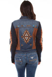 Scully DENIM AZTEC EMB. SWEATER SLEEVE JACKET - Scully Leather