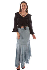 Scully Leather Ash Grey Rayon Skirt - Flyclothing LLC