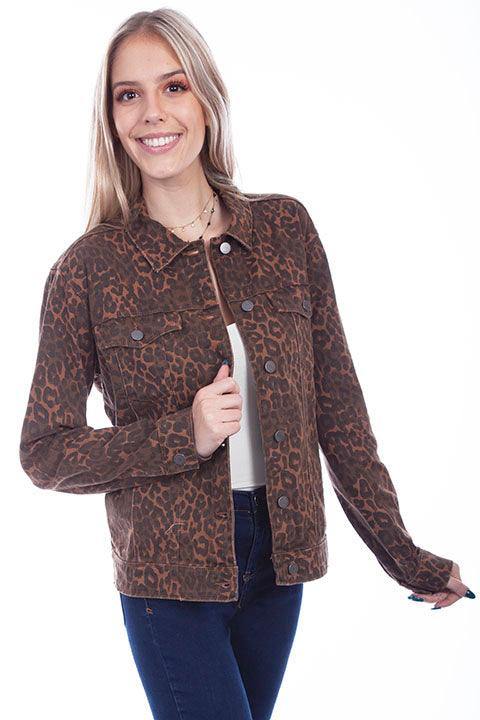 Scully LEOPARD DENIM JACKET - Scully Leather