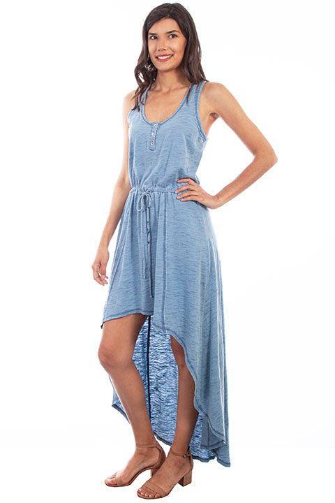 Scully CHAMBRAY HI/LO RACER BACK KNIT DRESS - Scully Leather