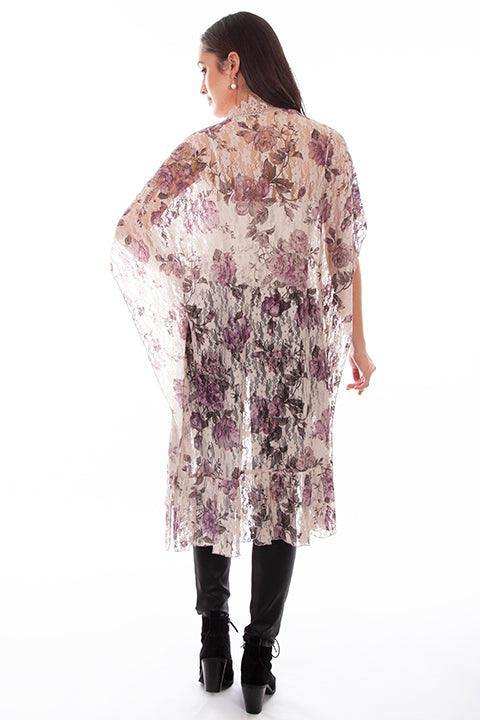 Scully CAFE PRINTED LACE CROCHET TRIM DUSTER - Scully Leather - Flyclothing LLC