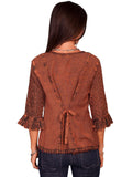 Scully COPPER RAYON 3/4 SLEEVE BLOUSE - Scully Leather