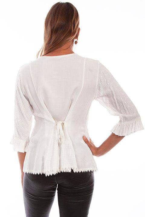 Scully IVORY RAYON 3/4 SLEEVE BLOUSE - Scully Leather - Flyclothing LLC