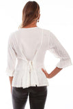 Scully IVORY RAYON 3/4 SLEEVE BLOUSE - Scully Leather