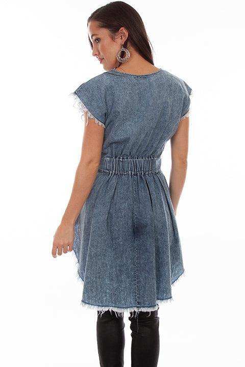 Scully DENIM TIE FRONT HI/LO TOP - Scully Leather - Flyclothing LLC