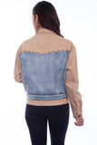 Scully Leather Tan Color Block Jkt Den/Tan W/Studs - Scully Leather