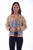 Scully Leather Tan Color Block Jkt Den/Tan W/Studs - Scully Leather