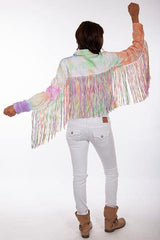 Scully SHERBET TIE DYE JACKET W/FRINGE - Scully Leather