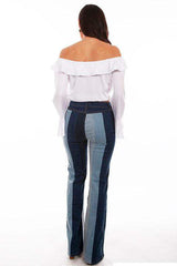 Scully DENIM COLOR BLOCK FLARE PANT - Scully Leather - Flyclothing LLC