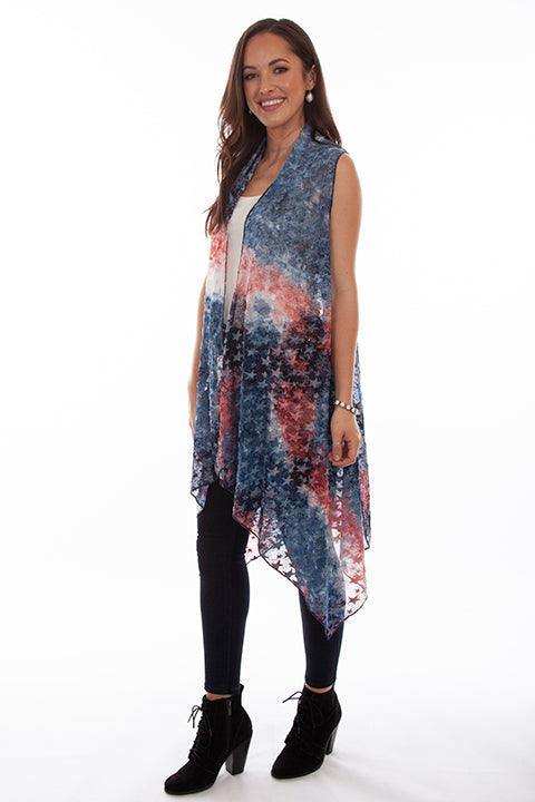 Scully RED WHITE & BLUE AMERICANA VEST - Scully Leather - Flyclothing LLC