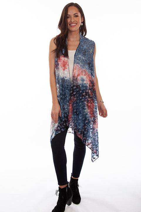 Scully RED WHITE & BLUE AMERICANA VEST - Scully Leather - Flyclothing LLC