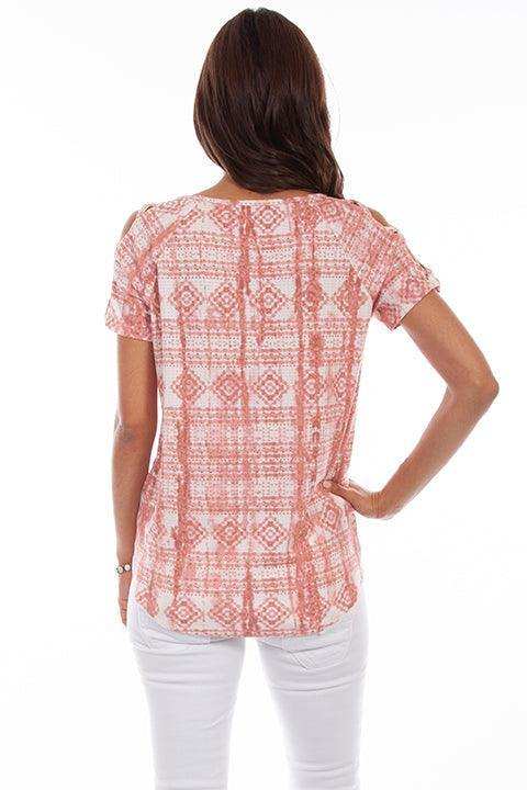 Scully ROSE LATTICE SLEEVE TIE FRONT TOP - Scully Leather - Flyclothing LLC