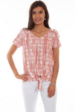 Scully ROSE LATTICE SLEEVE TIE FRONT TOP - Scully Leather