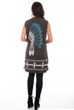 Scully CHARCOAL INDIAN HEADDRESS DUSTER - Scully Leather