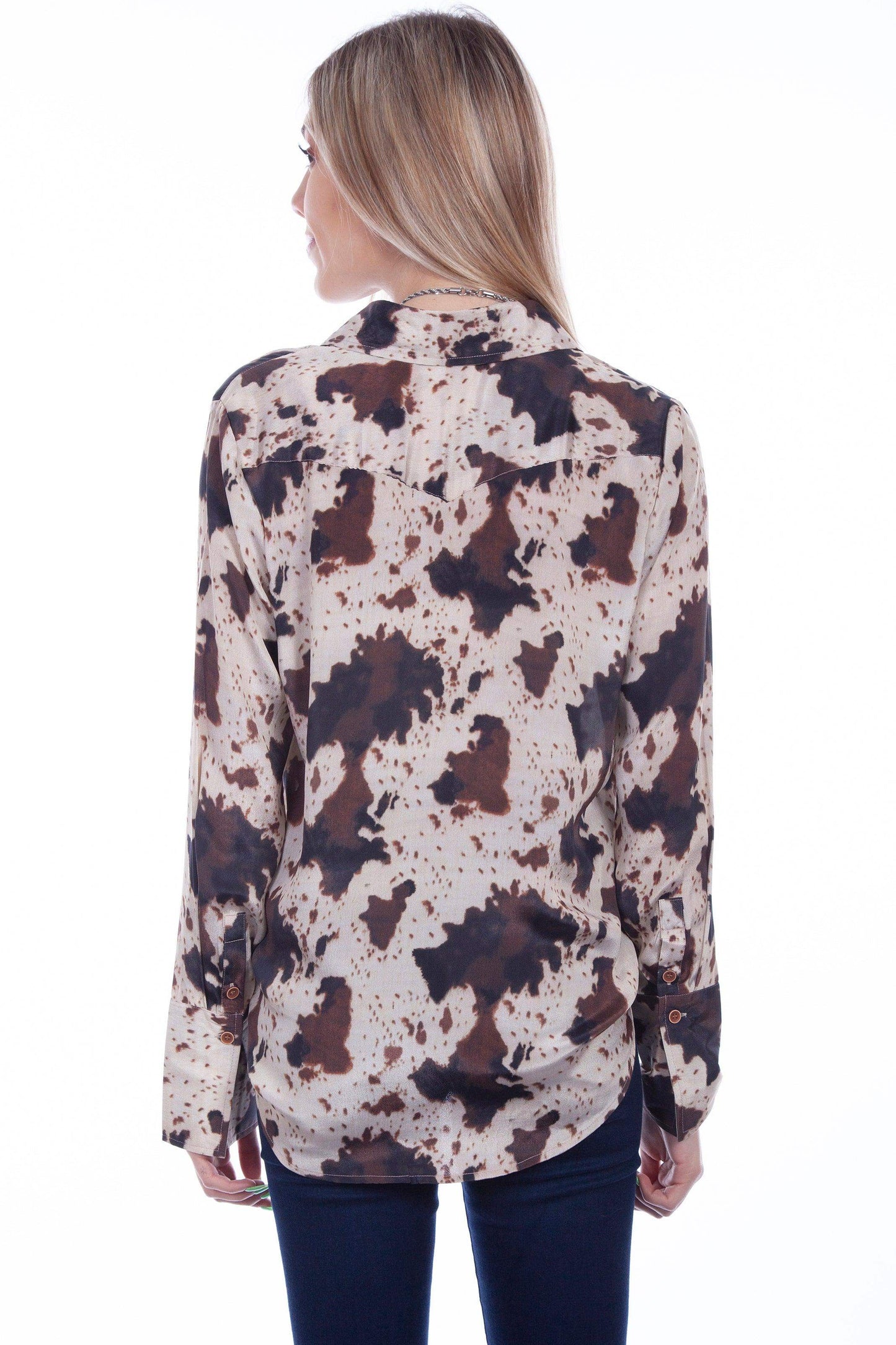 Scully COW POLY CREPE BLOUSE W/WESTERN BK YOKE - Scully Leather - Flyclothing LLC