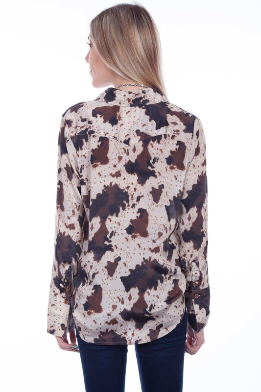Scully COW POLY CREPE BLOUSE W/WESTERN BK YOKE - Scully Leather - Flyclothing LLC