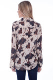 Scully COW POLY CREPE BLOUSE W/WESTERN BK YOKE - Scully Leather