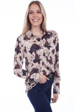 Scully COW POLY CREPE BLOUSE W/WESTERN BK YOKE - Scully Leather