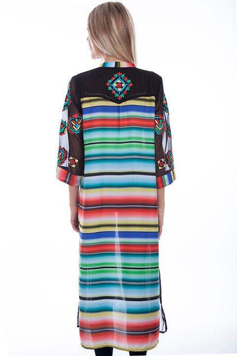 Scully BLACK EMBROIDERED DUSTER SERAPE BACK - Scully Leather - Flyclothing LLC