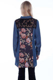 Scully Leather 50% Cotton 50% Rayon Denim Burn Out Back Tunic Shirt - Scully Leather - Flyclothing LLC
