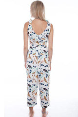 Scully Leather White Gaucho Length Jumpsuit Feathers Arro - Scully Leather - Flyclothing LLC