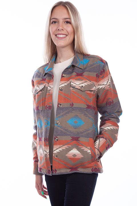 Scully Leather Honey Creek Olive Ladies Southwest Shirt/Jacket - Scully Leather