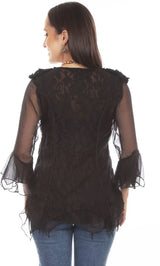 Honey Creek Black Crochet Lace Top - Scully Leather - Flyclothing LLC