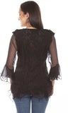 Honey Creek Black Crochet Lace Top - Scully Leather - Flyclothing LLC