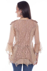 Honey Creek Natural Crochet Lace Top - Scully Leather - Flyclothing LLC