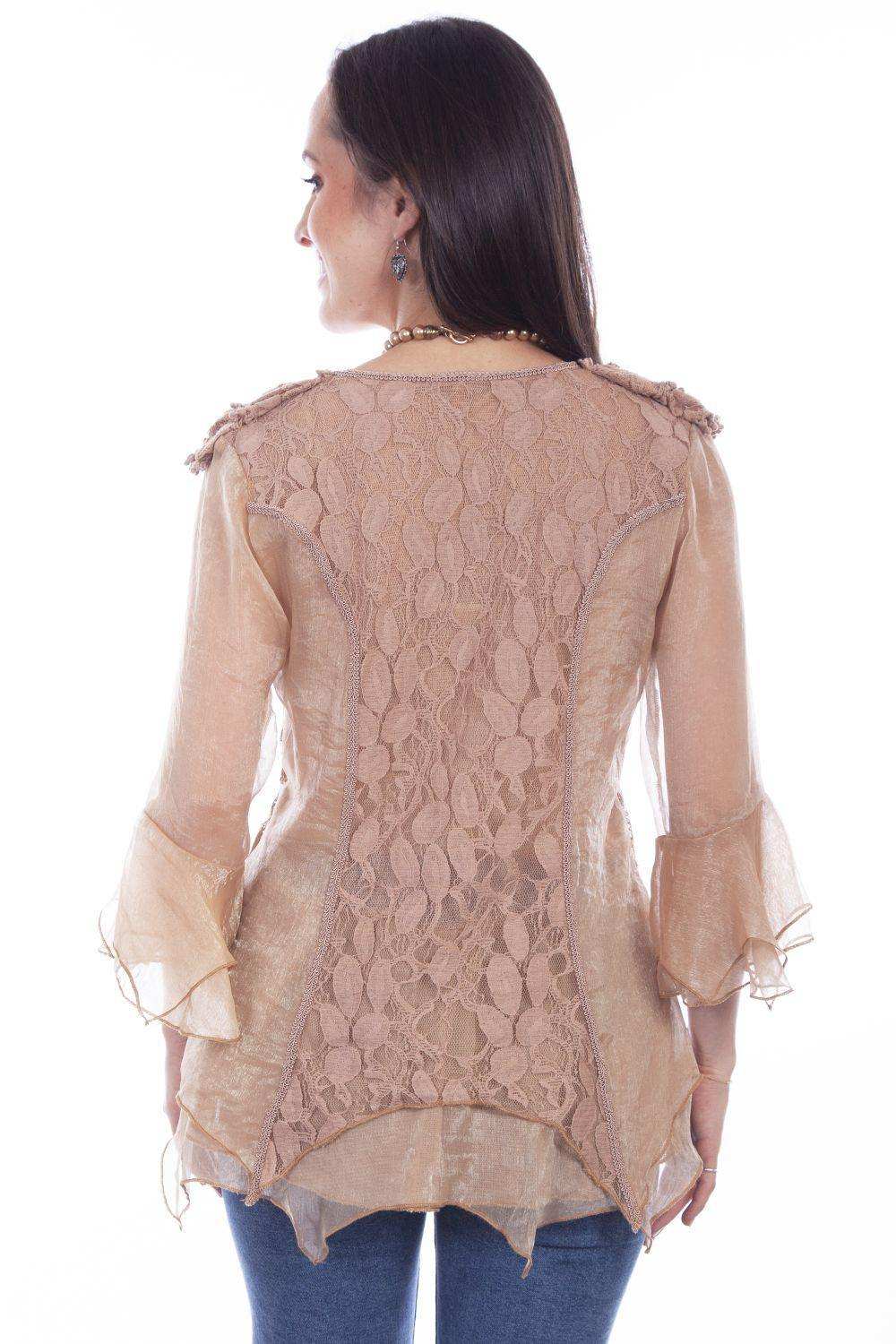 Honey Creek Natural Crochet Lace Top - Scully Leather - Flyclothing LLC