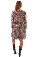 Scully BLACK FEATHER PRINT DRESS - Flyclothing LLC