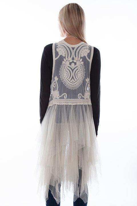 Scully Leather Natural Embroidered Tulle Layered Duster - Scully Leather - Flyclothing LLC