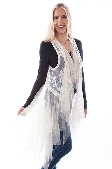 Scully Leather Natural Embroidered Tulle Layered Duster - Flyclothing LLC