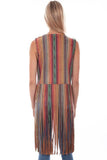 Scully Leather Honey Creek Serape Microfiber Serape Print Fringe Vest - Scully Leather