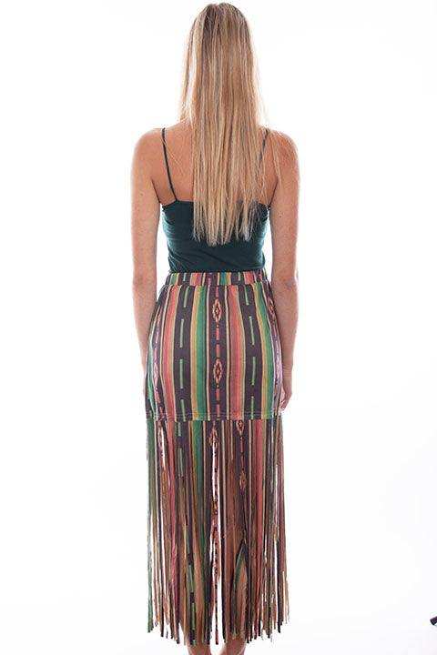 Scully Leather Honey Creek Serape Microfiber Serape Print Skirt W/Frin - Scully Leather - Flyclothing LLC