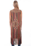 Scully Leather Honey Creek Serape Microfiber Long Serape Print Vest - Scully Leather