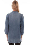Scully Leather Honey Creek Denim Embroidered Tencel Blouse - Scully Leather - Flyclothing LLC