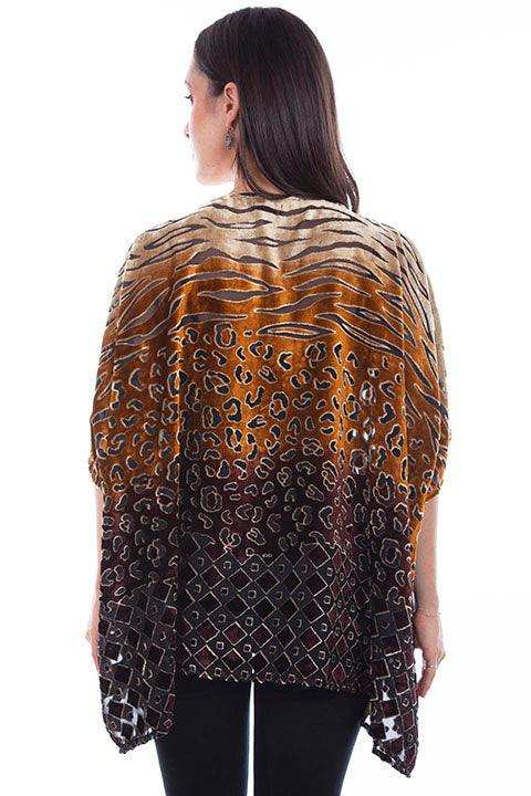 Scully Leather Honey Creek Brown Ombre Burnout Poncho - Scully Leather - Flyclothing LLC