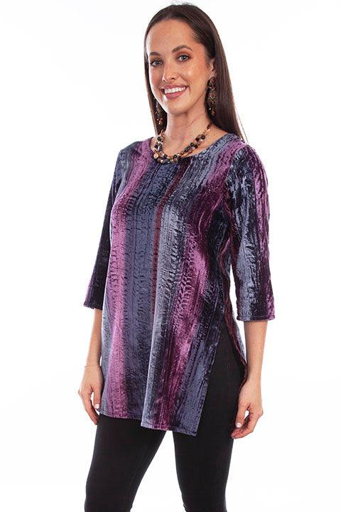 Scully Leather Honey Creek Plum Velvet Tunic - Scully Leather
