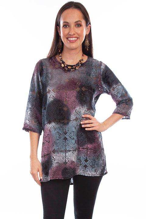 Scully Leather Honey Creek Bordeaux Velvet Tunic - Scully Leather - Flyclothing LLC