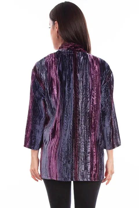 Scully Leather Honey Creek Plum Velvet Cardigan - Scully Leather - Flyclothing LLC