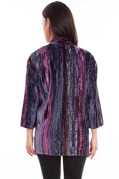 Scully Leather Honey Creek Plum Velvet Cardigan - Scully Leather - Flyclothing LLC
