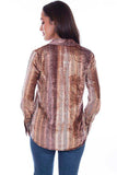 Scully Leather Honey Creek Burnt Velvet Button Down Frech Cuffs Blouse - Scully Leather - Flyclothing LLC