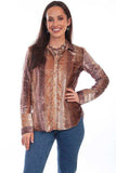 Scully Leather Honey Creek Burnt Velvet Button Down Frech Cuffs Blouse - Scully Leather - Flyclothing LLC