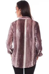 Scully Leather Honey Creek Plum-White Velvet Button Down French Cuffs Blou - Scully Leather - Flyclothing LLC