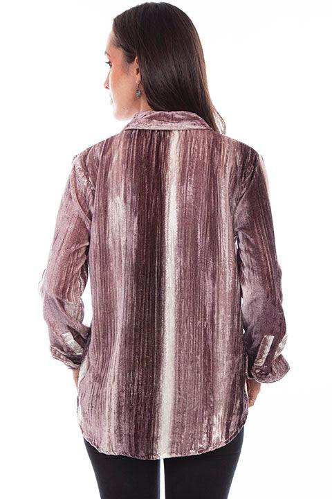Scully Leather Honey Creek Plum-White Velvet Button Down French Cuffs Blou - Scully Leather - Flyclothing LLC