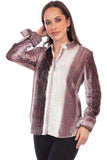 Scully Leather Honey Creek Plum-White Velvet Button Down French Cuffs Blou - Scully Leather - Flyclothing LLC