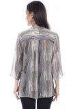 Honey Creek Stone Pull Over Tie Neck Blouse W/Tassle - Scully Leather