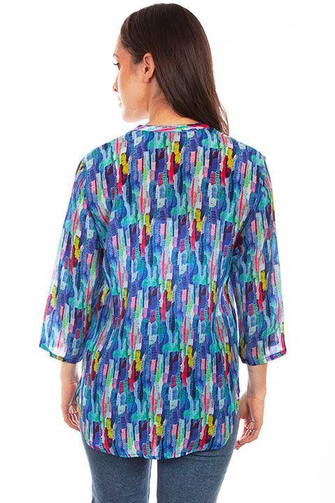 Scully Button Up Print Blouse - Scully Leather